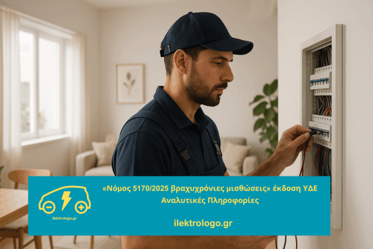 «Νόμος 5170/2025 βραχυχρόνιες μισθώσεις» έκδοση ΥΔΕ | 2025